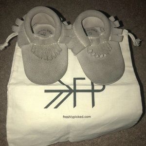 Freshly Picked Moccasins - Grey Suede - Size 2